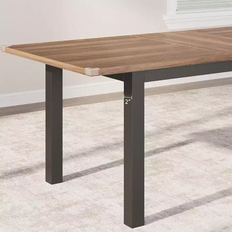 Extendable Dining Table Set for 48 with Benches and Stools, 63 Large Wooden Kitchen and Dining Table