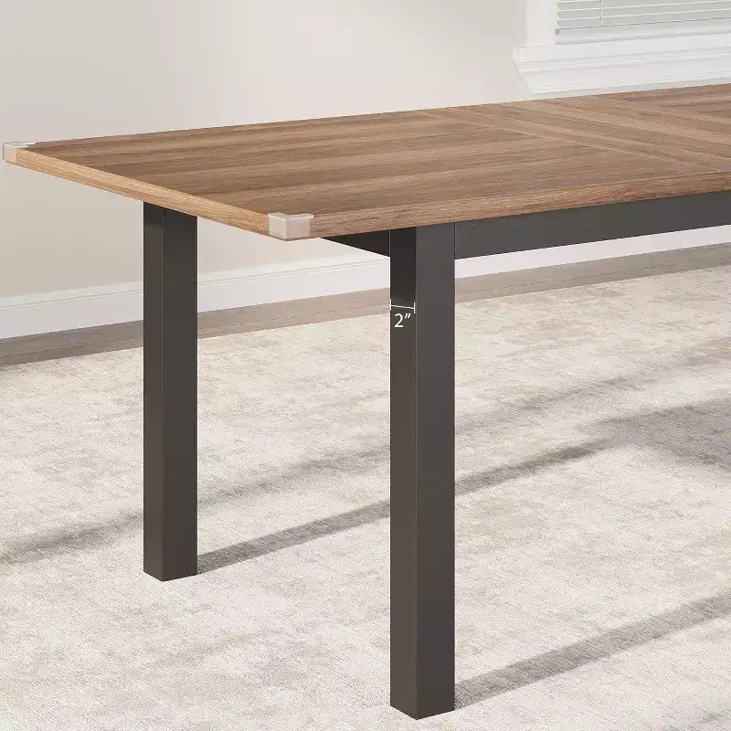 Extendable Dining Table Set for 48 with Benches and Stools, 63 Large Wooden Kitchen and Dining Table