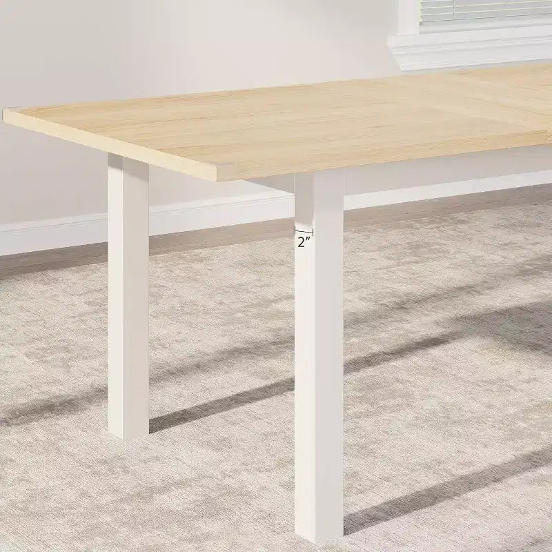 Extendable Dining Table Set for 48 with Benches and Stools, 63 Large Wooden Kitchen and Dining Table