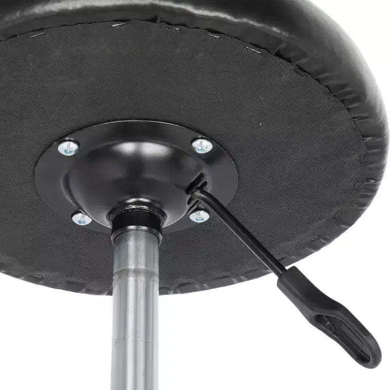 Black Height Adjustable PU Leather Rolling Bar Stool Salon Stool Task Chair