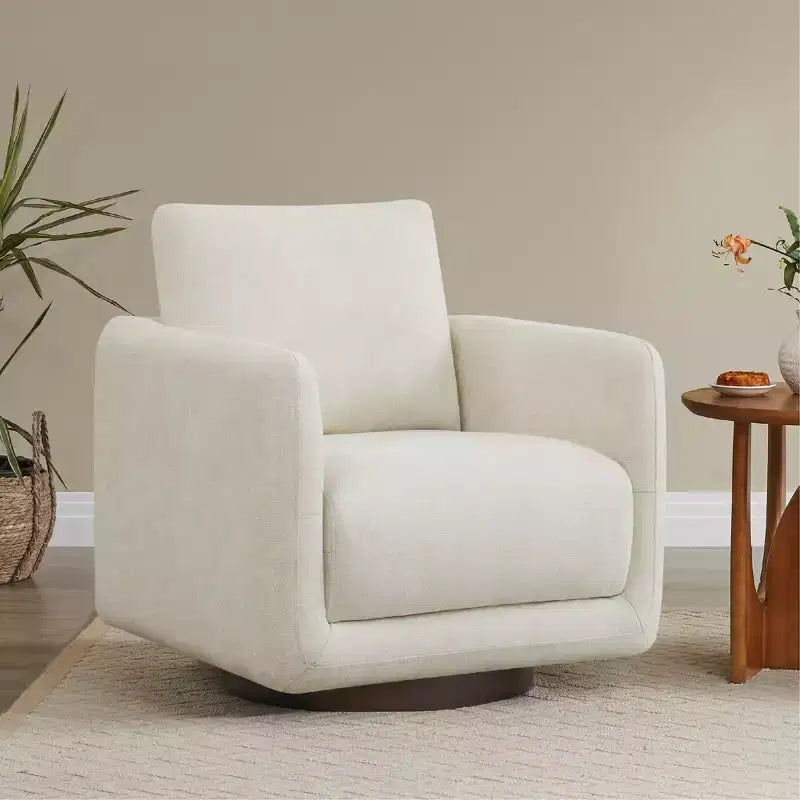 Spruce&Spring Modern Swivel Accent Chair Arm Chair with Loose Back Cushion