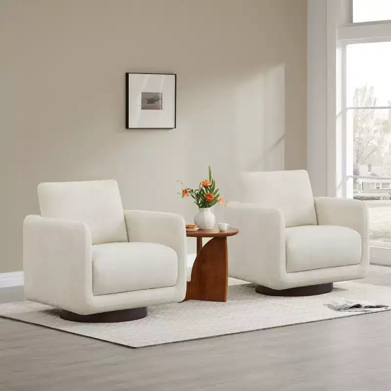 Spruce&Spring Modern Swivel Accent Chair Arm Chair with Loose Back Cushion