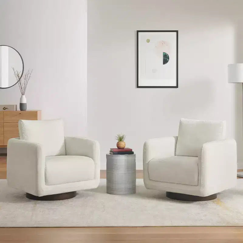 Spruce&Spring Modern Swivel Accent Chair Arm Chair with Loose Back Cushion