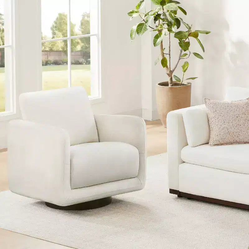 Spruce&Spring Modern Swivel Accent Chair Arm Chair with Loose Back Cushion