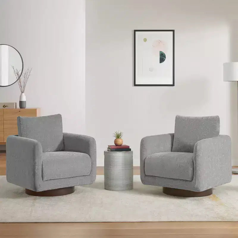 Spruce&Spring Modern Swivel Accent Chair Arm Chair with Loose Back Cushion