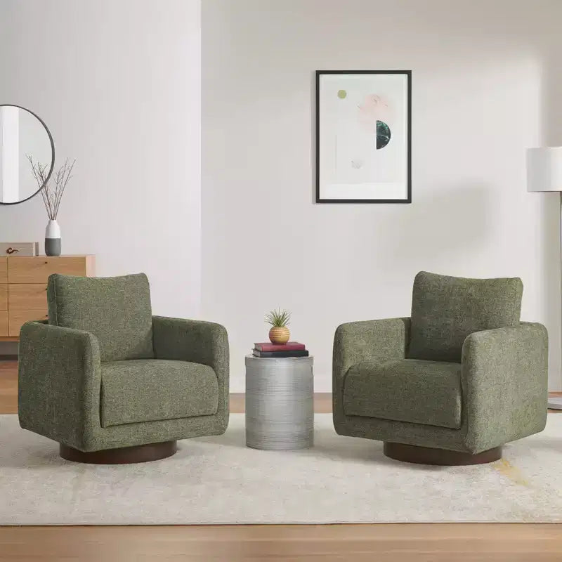 Spruce&Spring Modern Swivel Accent Chair Arm Chair with Loose Back Cushion