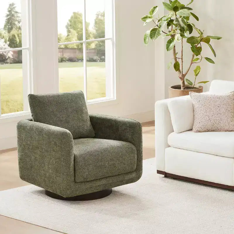 Spruce&Spring Modern Swivel Accent Chair Arm Chair with Loose Back Cushion