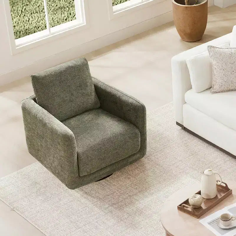 Spruce&Spring Modern Swivel Accent Chair Arm Chair with Loose Back Cushion