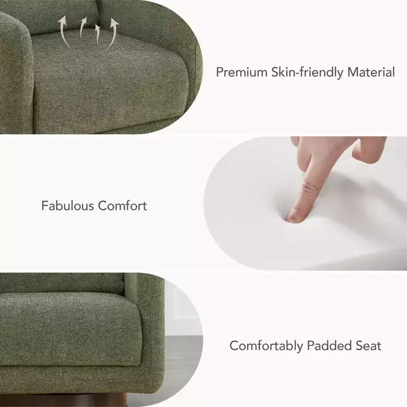 Spruce&Spring Modern Swivel Accent Chair Arm Chair with Loose Back Cushion