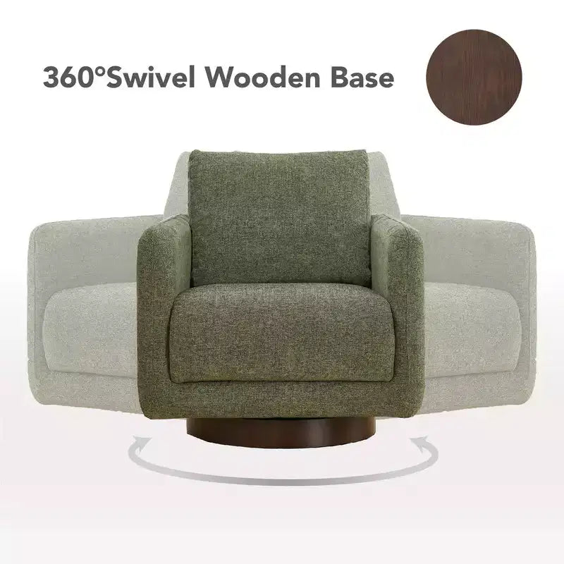 Spruce&Spring Modern Swivel Accent Chair Arm Chair with Loose Back Cushion
