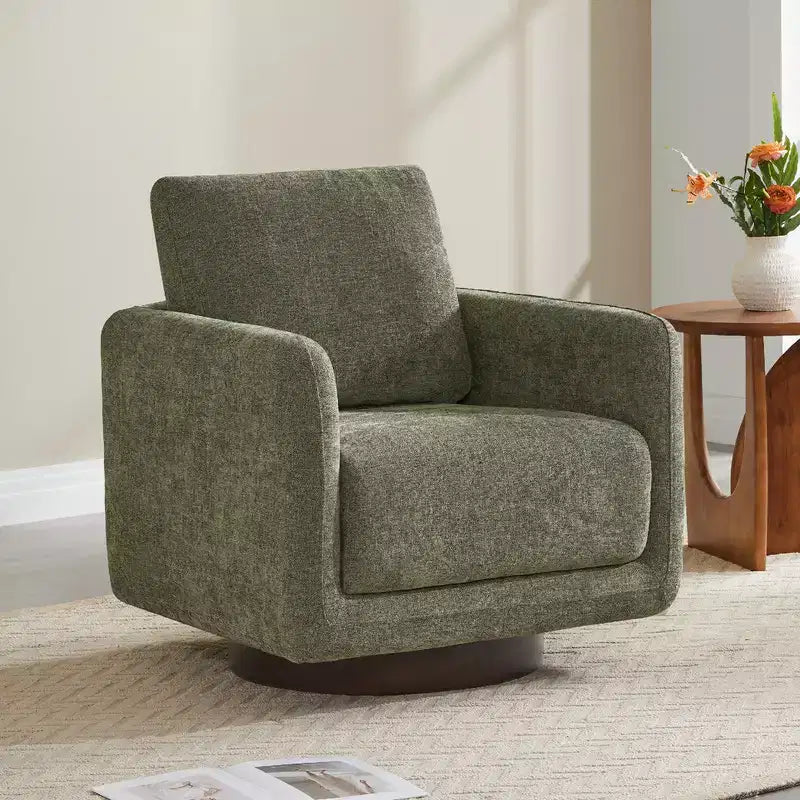 Spruce&Spring Modern Swivel Accent Chair Arm Chair with Loose Back Cushion