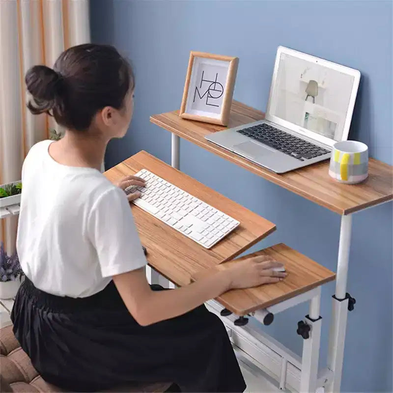 Small Standing Desk with Wheels, Mobile Stand Up Desk, Portable Standing Table on Wheels for Walking Pad, Rolling Computer Desk Adjustable Height