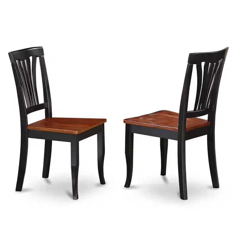 HomeStock Retro Relaxation Dining Chair Wood Seat - Set of 2, 22 x 18 x 36