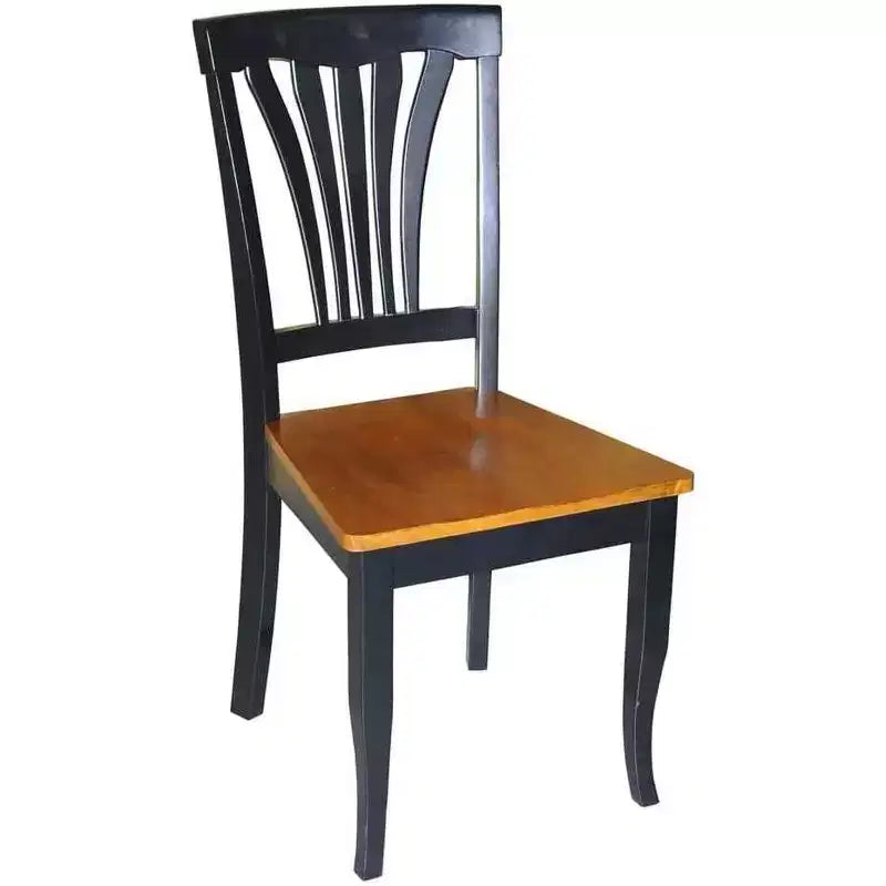 HomeStock Retro Relaxation Dining Chair Wood Seat - Set of 2, 22 x 18 x 36