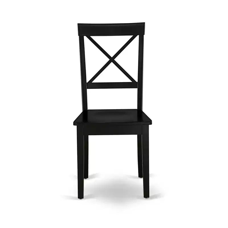 HomeStock Dining Room Cross Back Solid Wood Seat Chairs, Set of 2