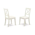 HomeStock Belmont 2 Coastal Cottage X-Back Chair for Dining Room - White, Faux Leather Seat