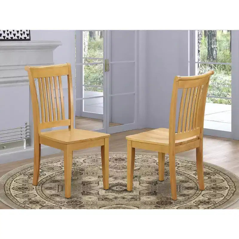HomeStock Naturally Nice Slat Back Dining Room Chair - Wood Seat