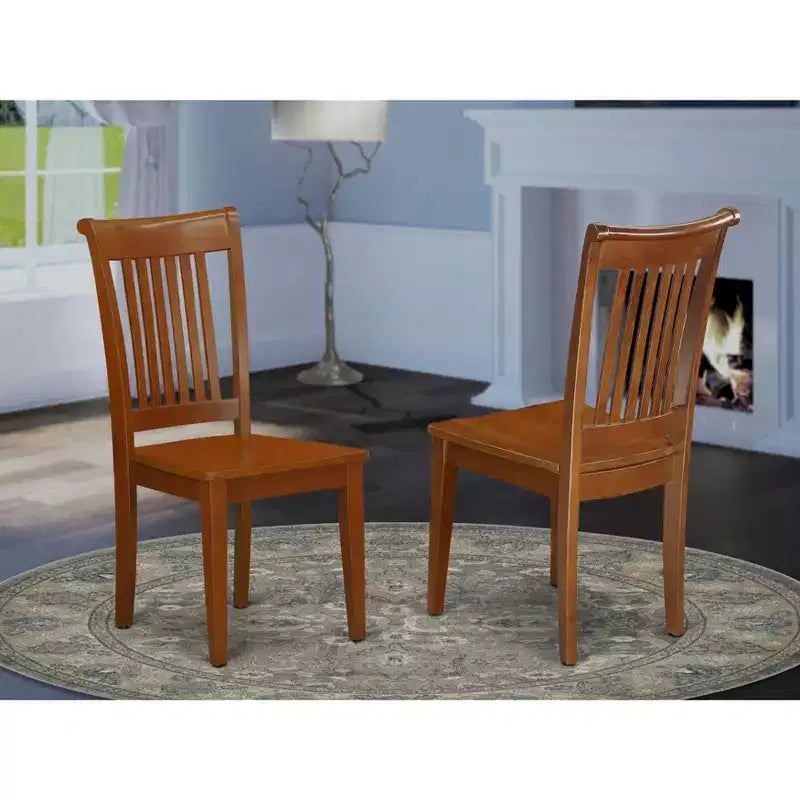 HomeStock Naturally Nice Slat Back Dining Room Chair - Wood Seat