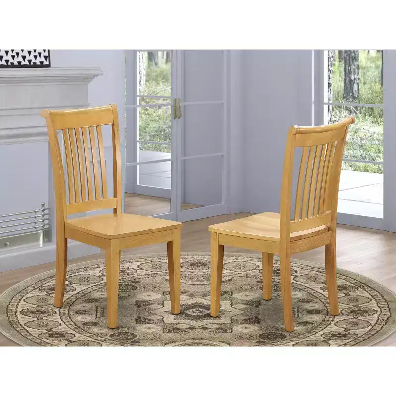 HomeStock Naturally Nice Slat Back Dining Room Chair - Wood Seat