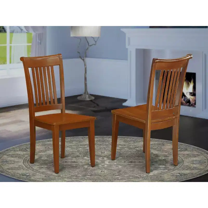 HomeStock Naturally Nice Slat Back Dining Room Chair - Wood Seat