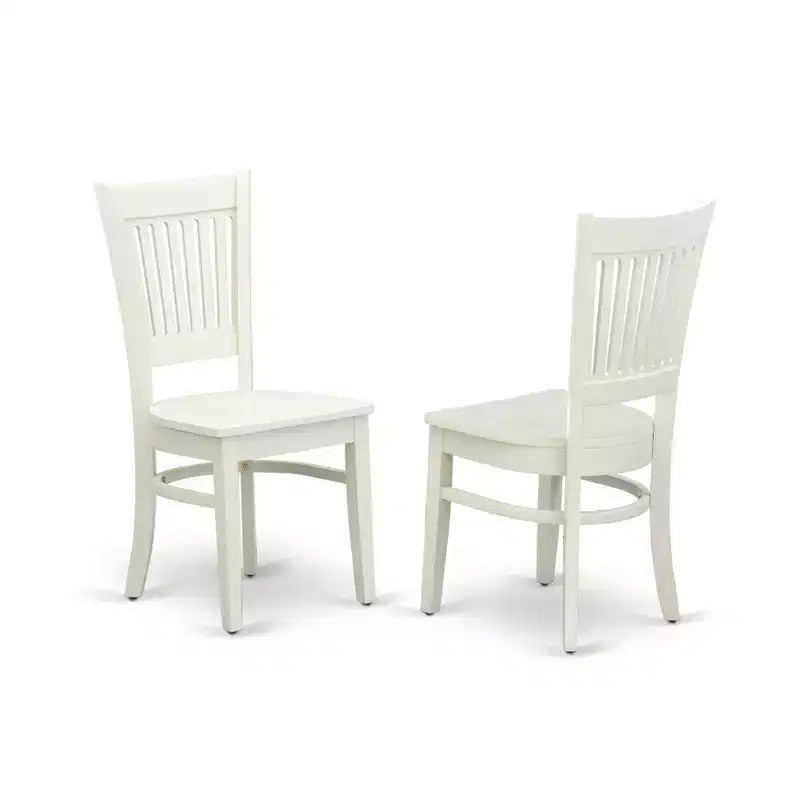 HomeStock Wooden Dining Chair 2-Piece Set- Wooden Seat and Slatted Back