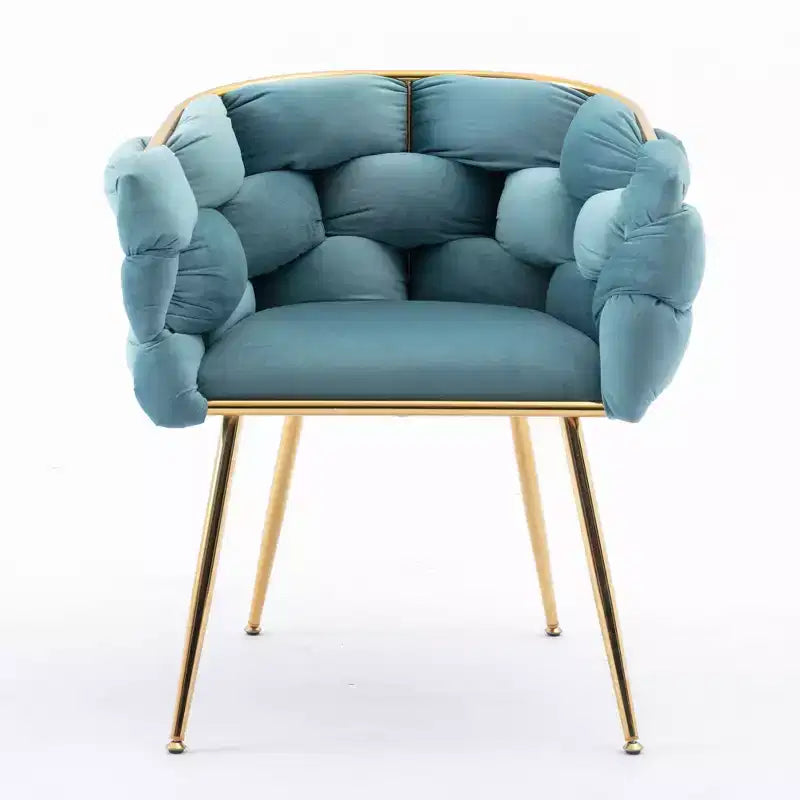 TROPOW Couch Accent Chair Modern Comfy Velvet Upholstered Barrel Chairs Metal Chair Foot Soft Lining Single Vanity Sofa Armchair
