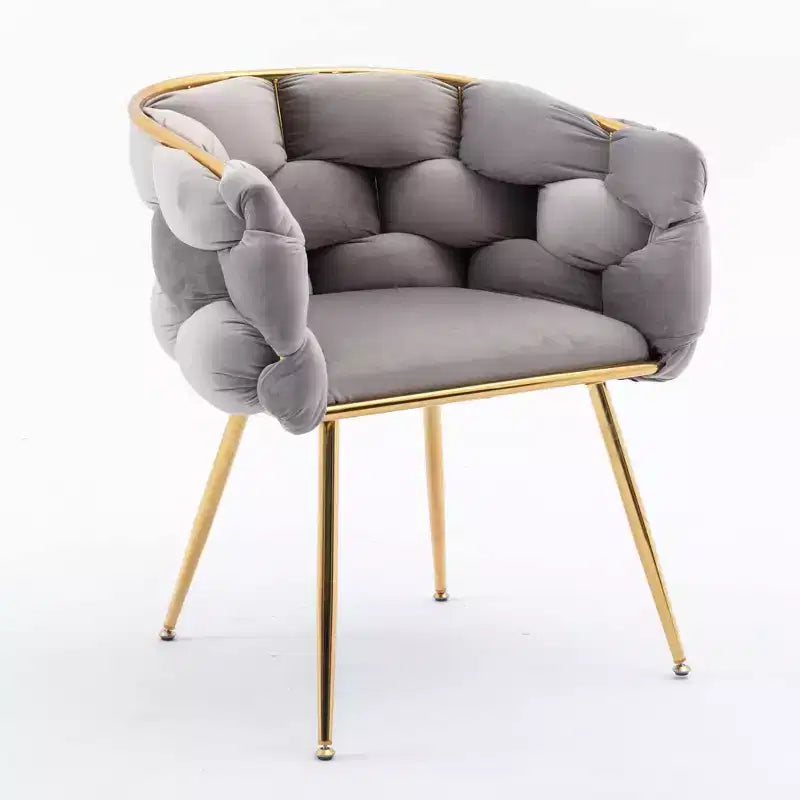 TROPOW Couch Accent Chair Modern Comfy Velvet Upholstered Barrel Chairs Metal Chair Foot Soft Lining Single Vanity Sofa Armchair