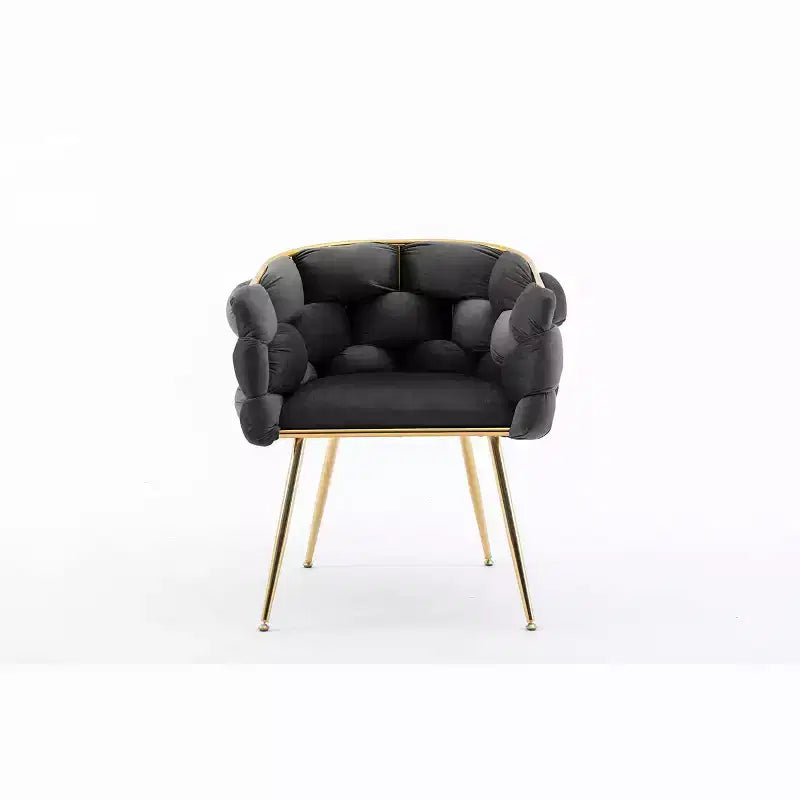 TROPOW Couch Accent Chair Modern Comfy Velvet Upholstered Barrel Chairs Metal Chair Foot Soft Lining Single Vanity Sofa Armchair