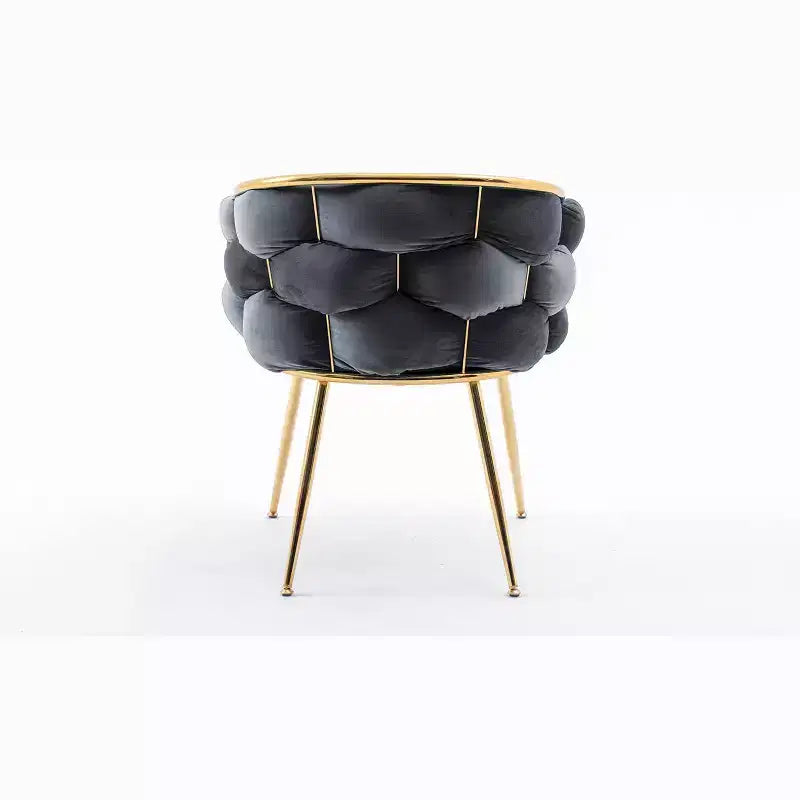 TROPOW Couch Accent Chair Modern Comfy Velvet Upholstered Barrel Chairs Metal Chair Foot Soft Lining Single Vanity Sofa Armchair