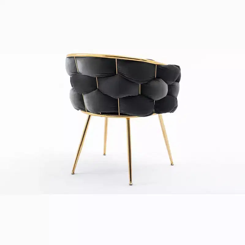 TROPOW Couch Accent Chair Modern Comfy Velvet Upholstered Barrel Chairs Metal Chair Foot Soft Lining Single Vanity Sofa Armchair