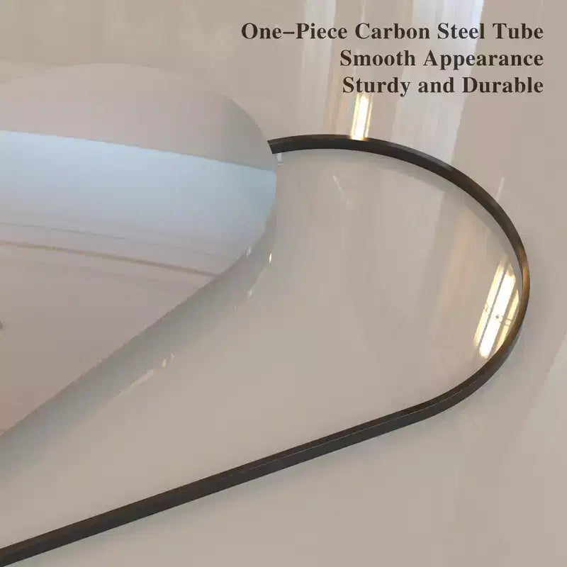 7132 Aluminium Arch Full Length Mirror, Living Room Mirror with Aluminum Frame, Large Standing Mirrors for Home Black