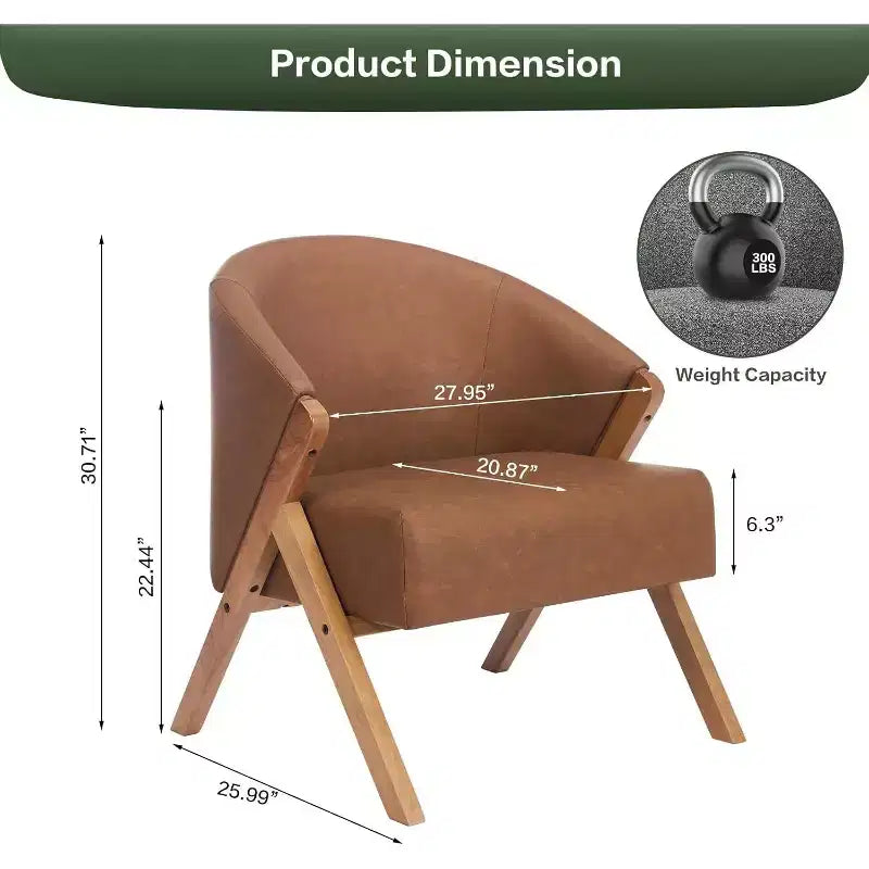 Mid-Century Modern Accent Chair with Boucle Upholstery, Low Profile Lounge Chair for Living Room, Bedroom, Comfortable Reading Chair with Wood Frame