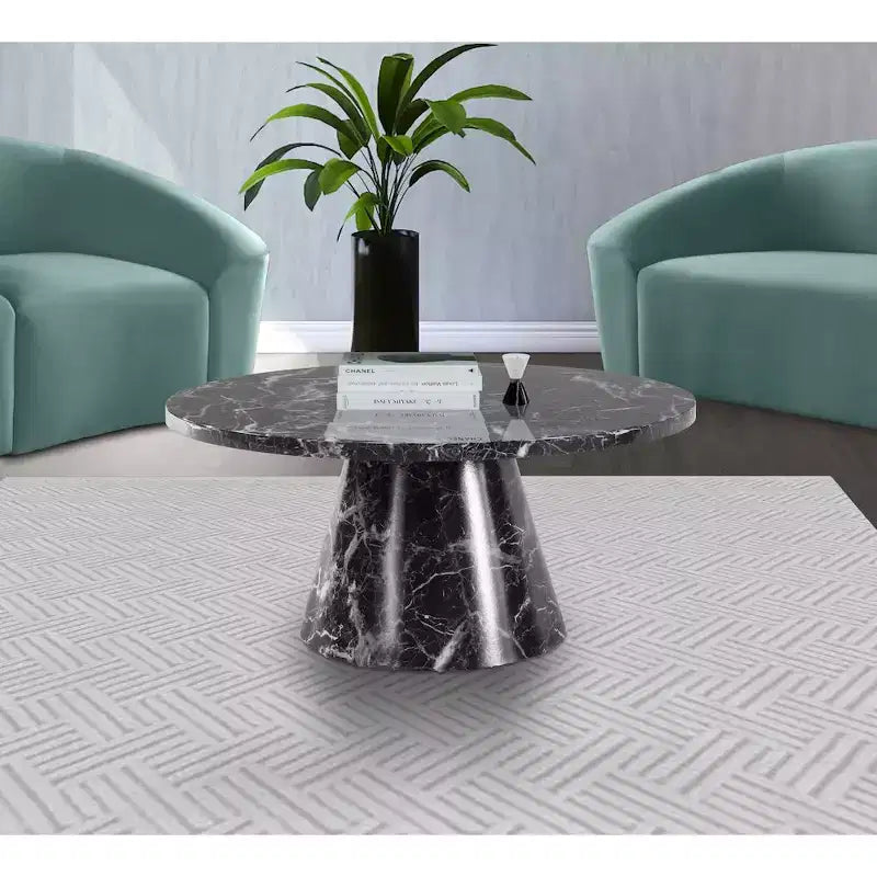 Meridian Furniture,Omni Black Faux Marble Coffee Table