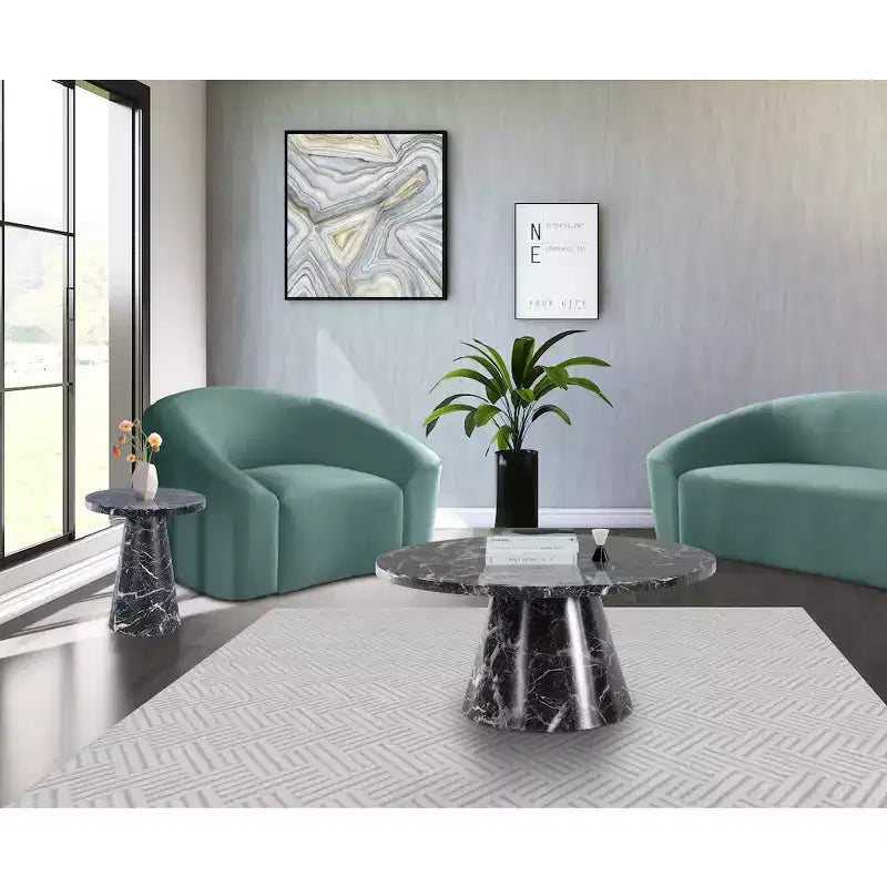 Meridian Furniture,Omni Black Faux Marble Coffee Table