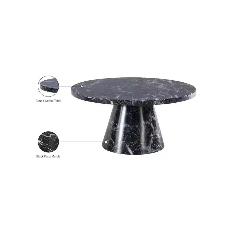 Meridian Furniture,Omni Black Faux Marble Coffee Table