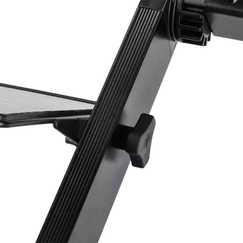 360-Degree Rotation Multifunctional Portable Folding Table with Fan & Mouse Black