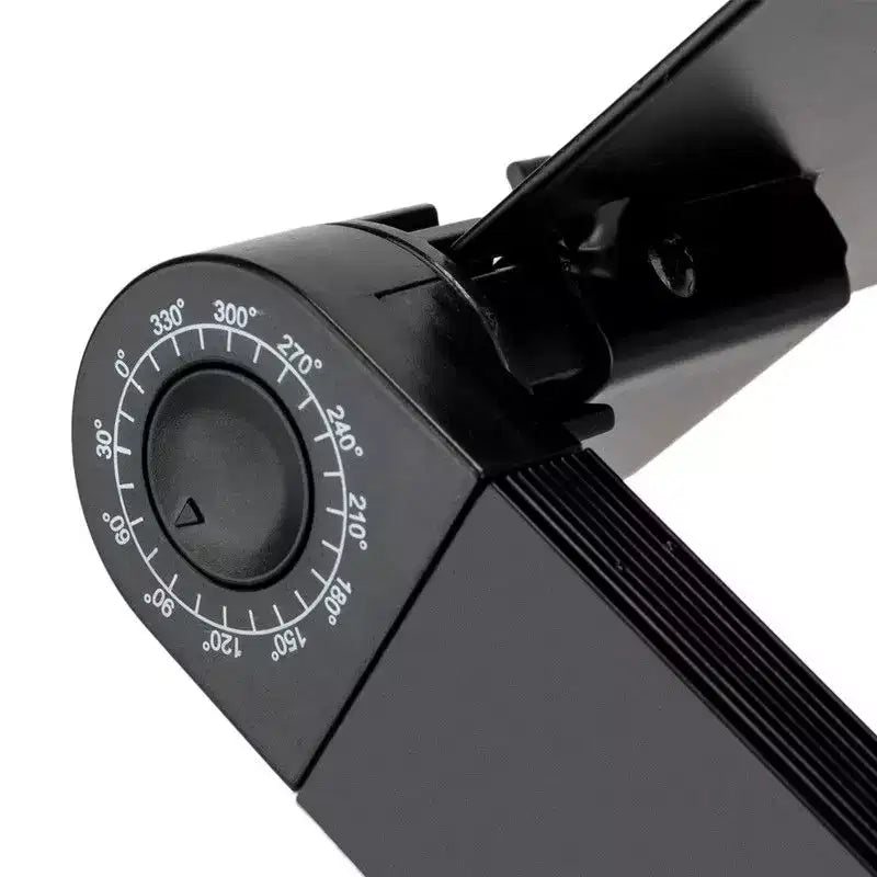 360-Degree Rotation Multifunctional Portable Folding Table with Fan & Mouse Black