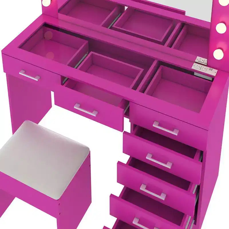 Pink Vanity Desk Set