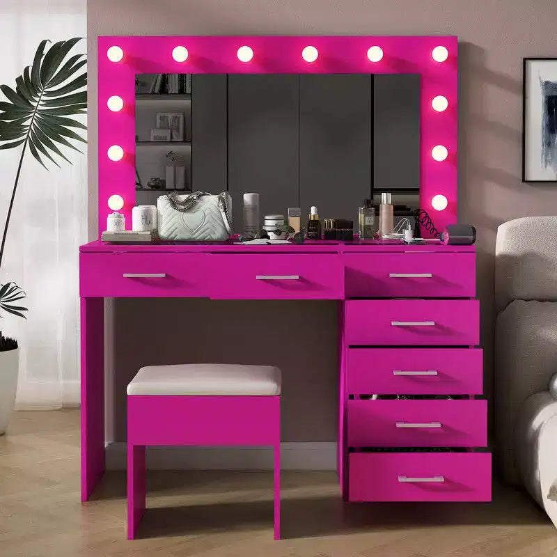 Pink Vanity Desk Set