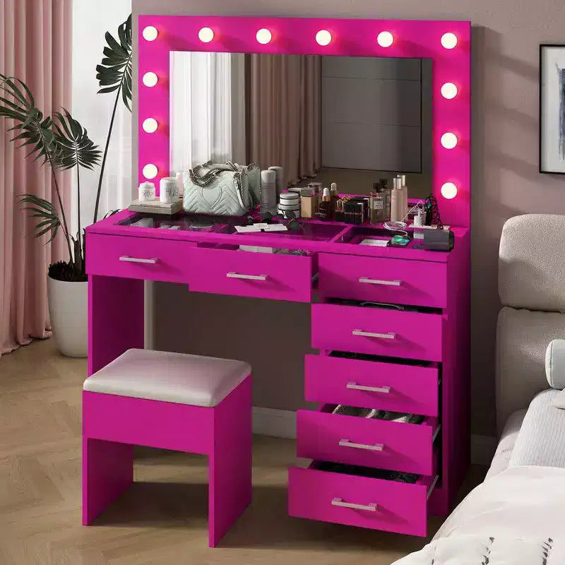 Pink Vanity Desk Set