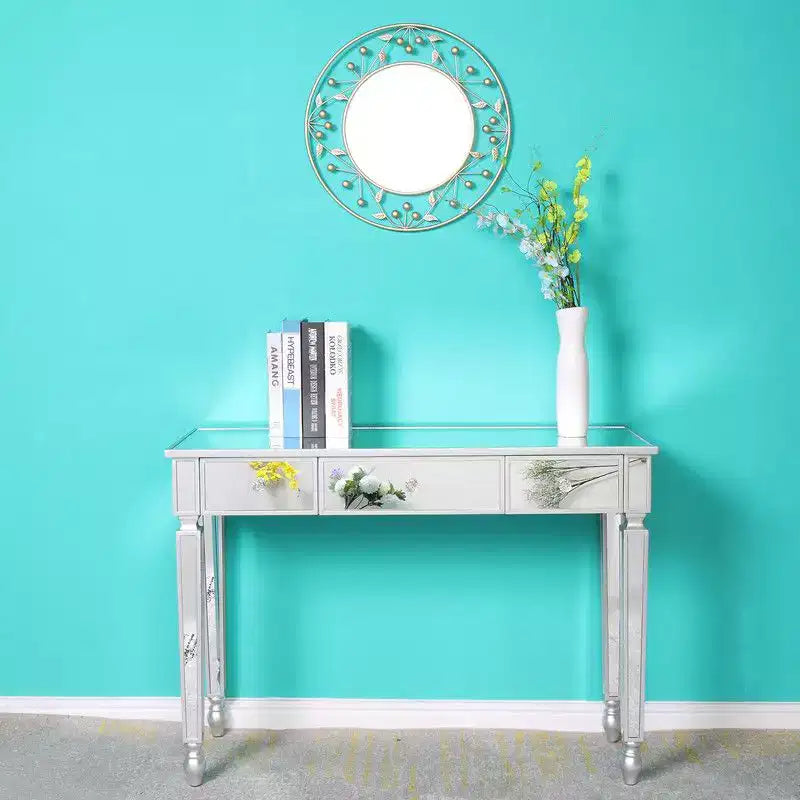 Three Drawers Mirror Table Dressing Table Console Table