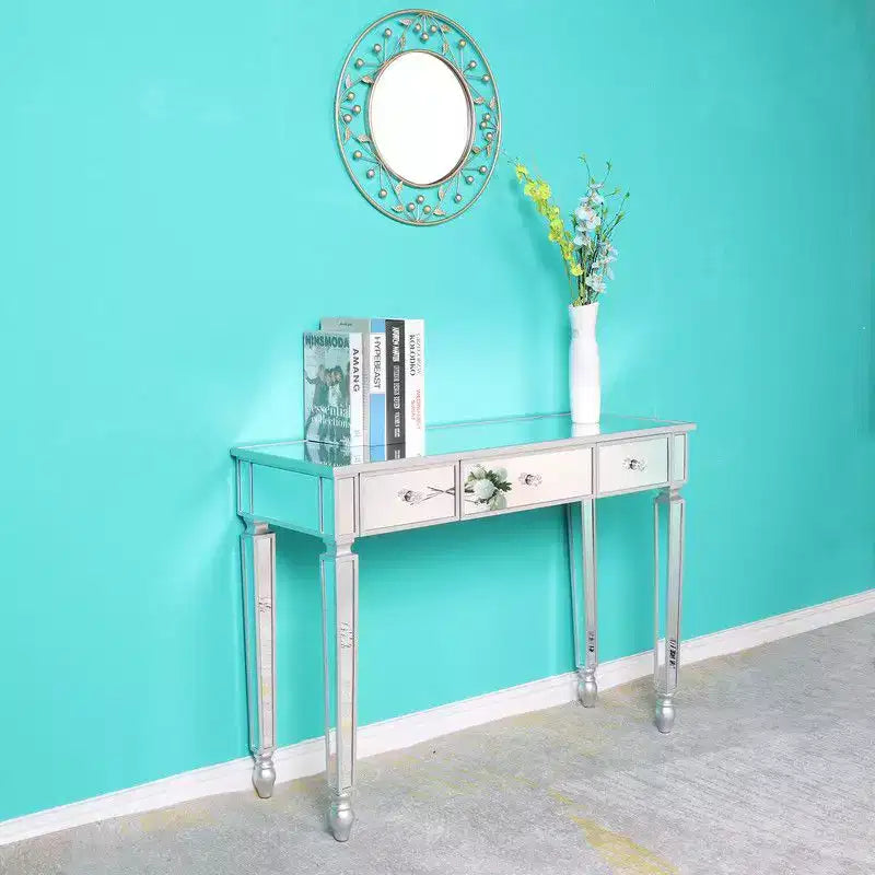 Three Drawers Mirror Table Dressing Table Console Table