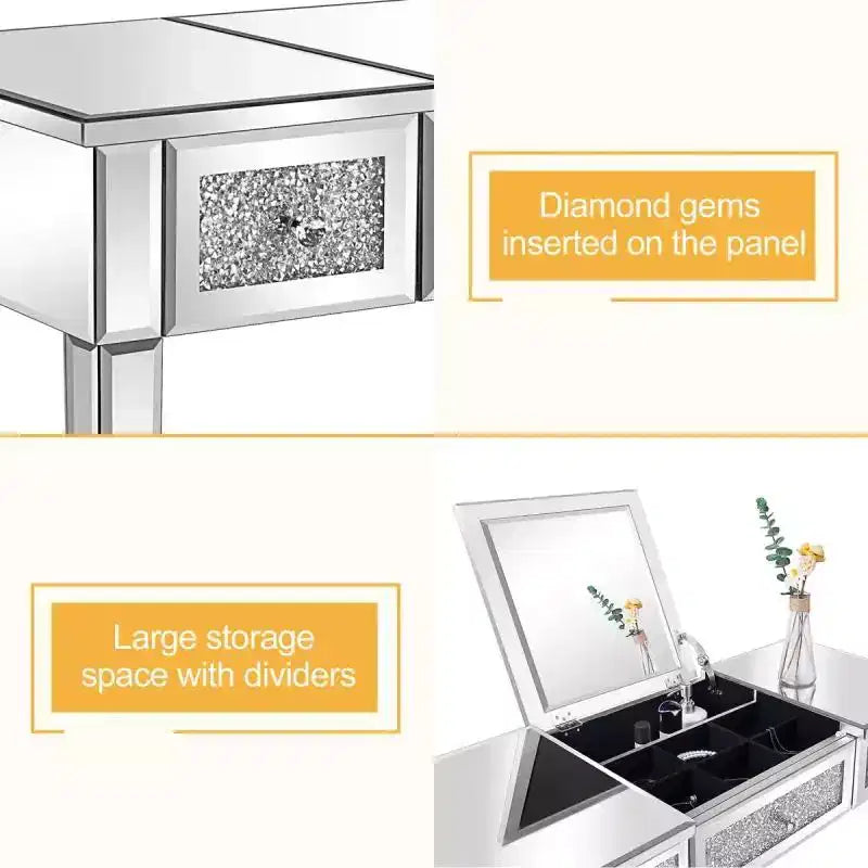 Mirrored Computer Desk