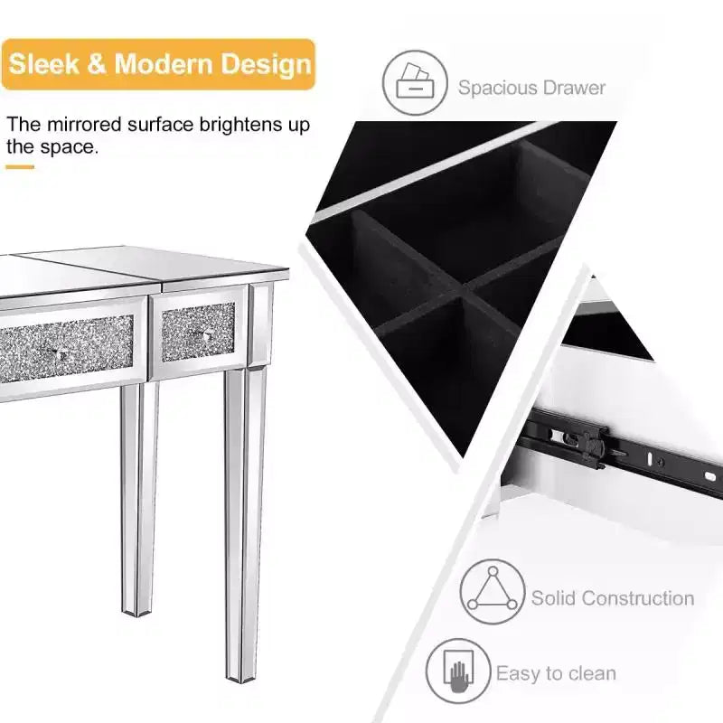 Mirrored Computer Desk