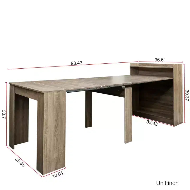 GDFStudio Torin Modern Extendable Dining Table with Storage