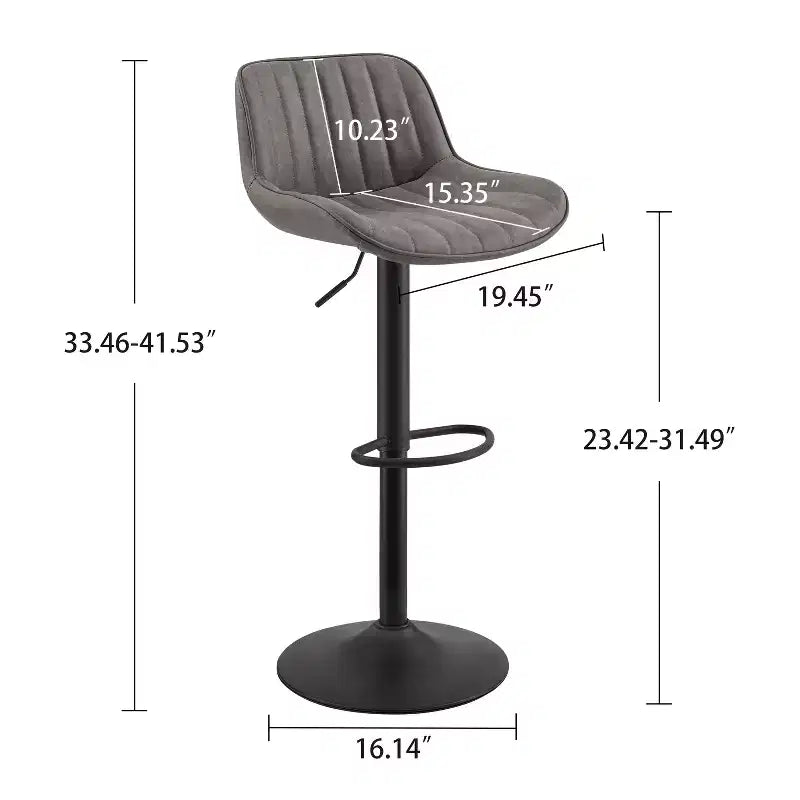 Art Leon Set of 4 Faux Leather Swivel and Height Adjustable Barstool