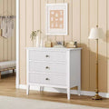 Modern 3-Drawer Dresser with Fluted Design, Anti-Tip Straps & Silent Glides for Bedroom, Living Room, Bathroom