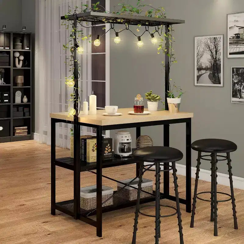Large Kitchen Island Bakers Rack Microwave Oven Stand Shelf with 3 Tier Storage, Metal Coffee Bar Table, Kitchen Storage for Dining Living Room