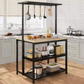 Large Kitchen Island Bakers Rack Microwave Oven Stand Shelf with 3 Tier Storage, Metal Coffee Bar Table, Kitchen Storage for Dining Living Room