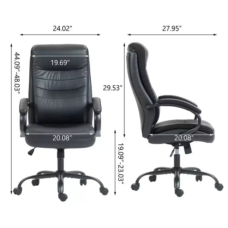 Okak Modern High-Back Upholstered Task Office Chair,Adjustable Swivel Computer Chair for Office,Study,Vanity Room